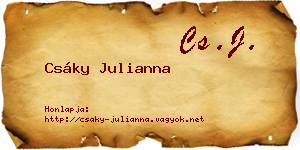 Csáky Julianna névjegykártya